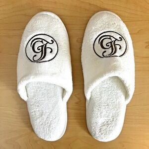 Disney Grand Floridian‎ Resort & Spa White Slippers with GF Logo NEW